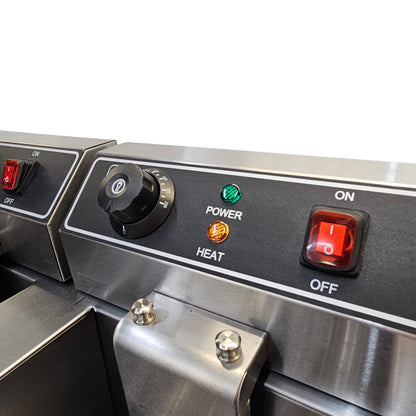 Heittox Countertop Electric Fryer Twin Tank with Tap
